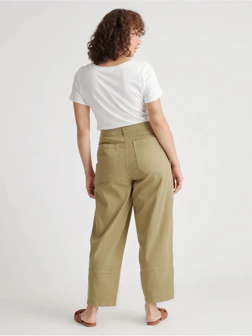 Quince Jeans Size 8 Organic Cotton Stretch Twill Utility Barrel Elevated Basic